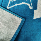 wholesale luxury 100% cotton blue beach towel custom big logo woven jacquard beach towel cotton terry beach towel