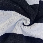 Black and white striped jacquard beach towel cotton terry woven yarn dyed jacquard towel custom luxury jacquard towels