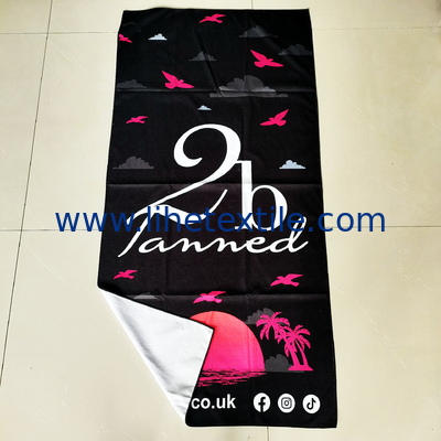 New style eco friendly quick dry custom print microfiber terry custom beach towel with logo