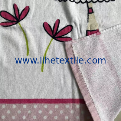 Custom logo printed kids beach towel 100% cotton kids wholesale custom printed organic baby children pink girly beach to