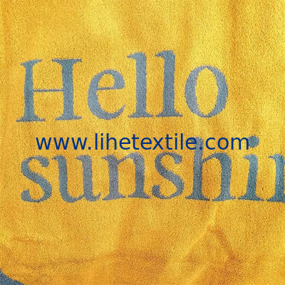 Customized yellow color 100% organic jacquard beach towel water absorbent towels