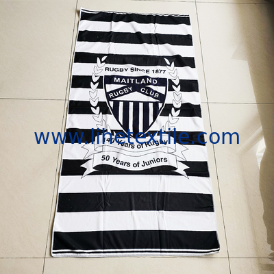 Soft fabric microfiber beach towel with logo custom print designer summer light weight stripe beach towel