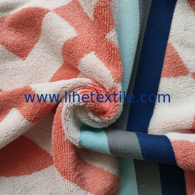 Oversized  100% cotton yarn-dyed jacquard organic beach towel custom sublimation luxury beach towel