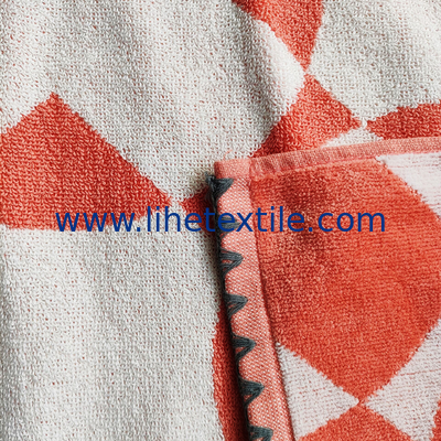 Oversized  100% cotton yarn-dyed jacquard organic beach towel custom sublimation luxury beach towel