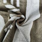 High quality plush 100% organic cotton velour heavy custom cabana stripe jacquard printed terry beach towel with logo