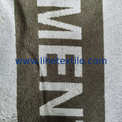 High quality plush 100% organic cotton velour heavy custom cabana stripe jacquard printed terry beach towel with logo