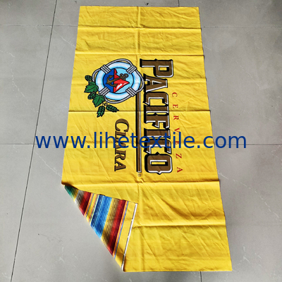Recycled custom design double side print suede microfiber beach towel