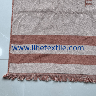 100% organic cotton velour heavy custom cabana stripe jacquard  terry beach towel