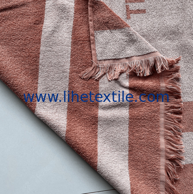 100% organic cotton velour heavy custom cabana stripe jacquard  terry beach towel