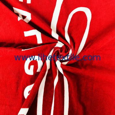 100% cotton reactive printed large logo beach towel