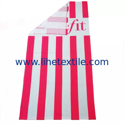 hot sale red beach towel fabric stripe sandfree beach towels with logo custom print