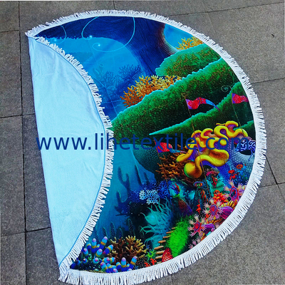 Custom round cotton beach towel sand free eco friendly beach towel light weight custom custom print beach towel