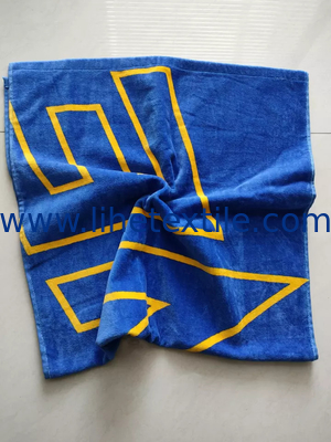 High quality organic cotton terry beach towel printed good water absorption beach towel