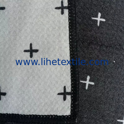 Waffle white and black beach towel printed large size beach towel