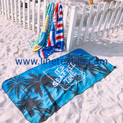 Microfibre quick dry custom printed suede microfiber sublimation beach towel double side printed sand free beach towel