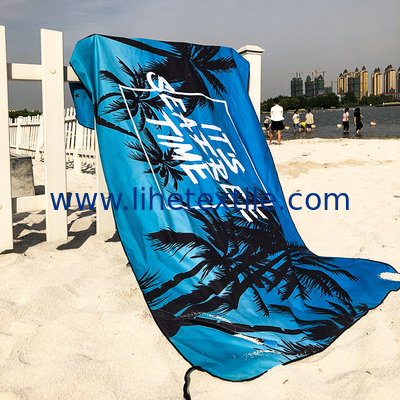 Microfibre quick dry custom printed suede microfiber sublimation beach towel double side printed sand free beach towel