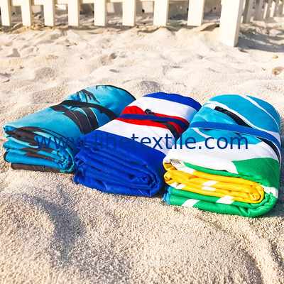 Microfibre quick dry custom printed suede microfiber sublimation beach towel double side printed sand free beach towel