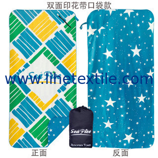 Microfibre quick dry custom printed suede microfiber sublimation beach towel double side printed sand free beach towel