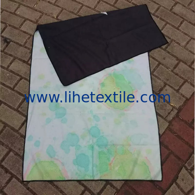 promotion custom logo  printed  microfiber suede beach towel