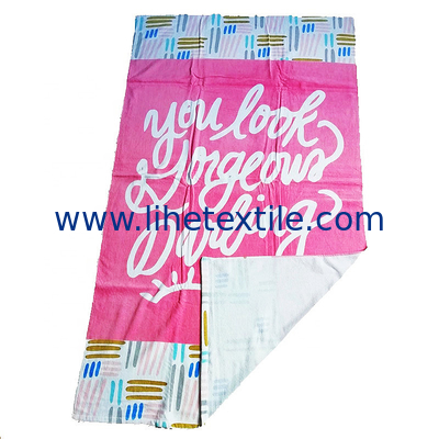 Reactive Printed 100% Cotton Rectangle Large Oversized Terry Cotton Beach Towel
