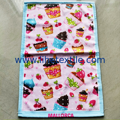Custom Personalized Reactive Printed 100% Cotton Fabric Rectangle  Beach towel