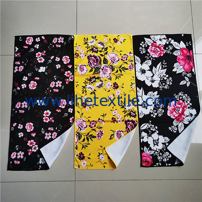 400gsm heavy luxury sublimated beach towel custom printed flower small beach towel