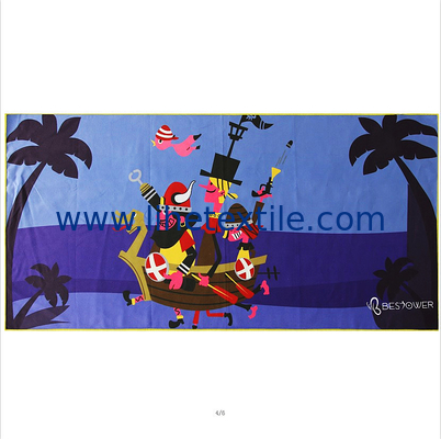 High-quality green microfibe suede double-sided printing beach towel