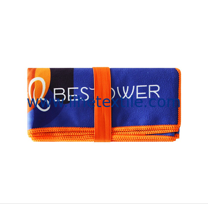 High-quality green microfibe suede double-sided printing beach towel