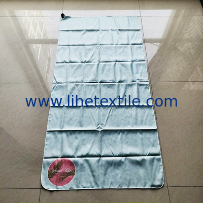 RPET plastic bottle fiber custom recycled microfiber suede quick dry beach towel