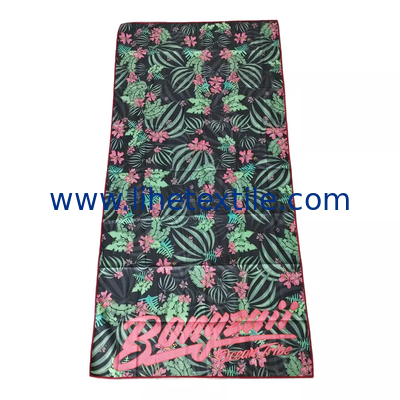 wholesale custom design quick dry printed suede sand free beach towel with logo