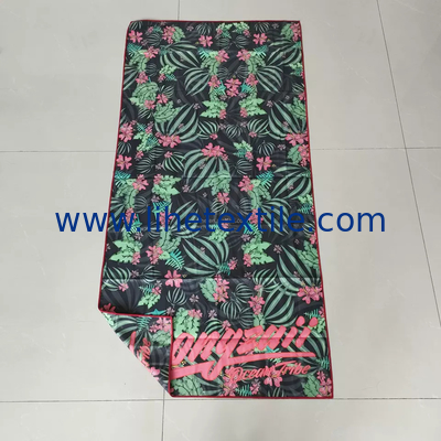 wholesale custom design quick dry printed suede sand free beach towel with logo