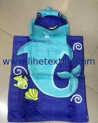 custom designer print with logo sublimation kids poncho beach towel