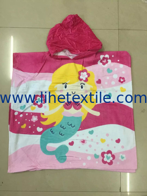 custom designer print with logo sublimation kids poncho beach towel
