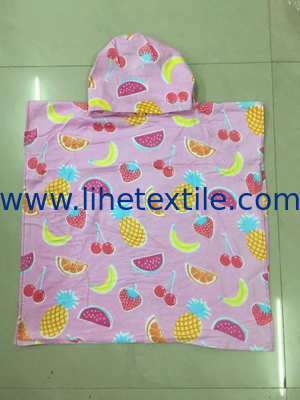custom designer print with logo sublimation kids poncho beach towel