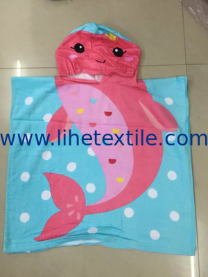 custom designer print with logo sublimation kids poncho beach towel