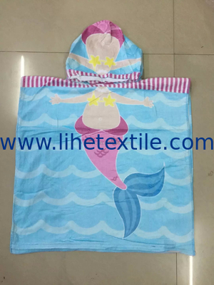 custom designer print with logo sublimation kids poncho beach towel
