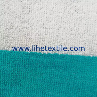 Factory outlet high quality custom Green Stripes jacquard gym towel custom jacquard print beach towel yarn dyed jacquard