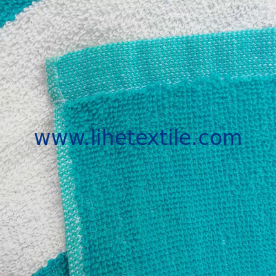 Factory outlet high quality custom Green Stripes jacquard gym towel custom jacquard print beach towel yarn dyed jacquard