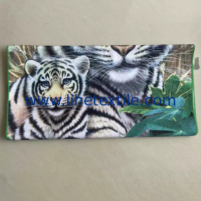 Custom microfiber terry cloth printed teiger  beach towel