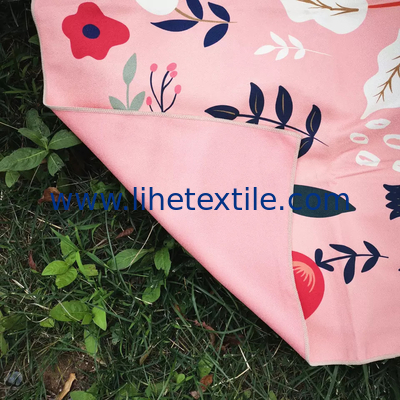 Printed Promotional Microfiber Sublimation Beach Towel with pink flower