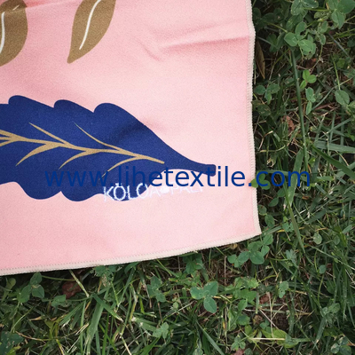 Printed Promotional Microfiber Sublimation Beach Towel with pink flower