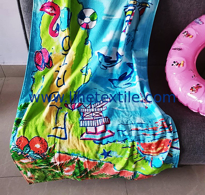 Wholesale Custom prints 100% cotton customized cartoon printed kids beach towel