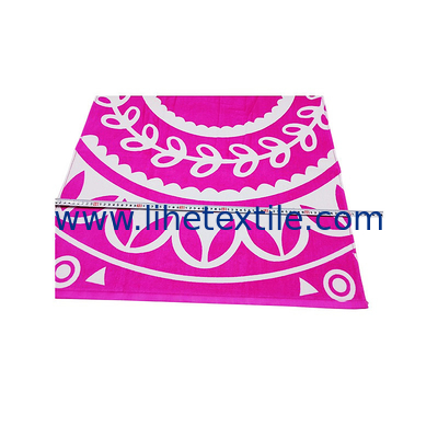 High quality custom printed cotton pink  beach towel with logo