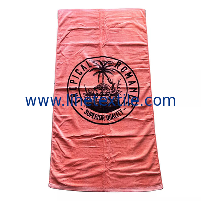 Custom Large 100% Cotton Printing Logo Sand Free Comfortable  Beach Towel