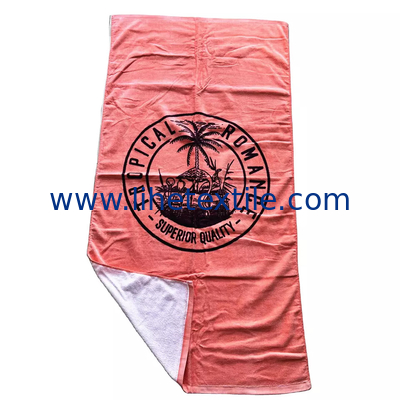 Custom Large 100% Cotton Printing Logo Sand Free Comfortable  Beach Towel