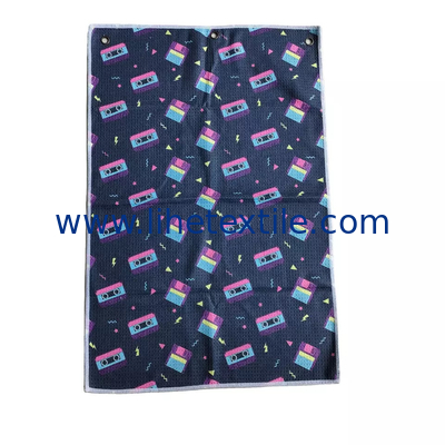 100% microfiber waffle sport  sand free towel with logo custom print