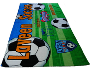 High Class Velour Reactive Printing Cotton Towel Terry Beach Towel Soccer Ball Pattern Kids Beach Towel
