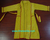 bathrobe , bath shirt , yellow , blue , white color , 100% cotton