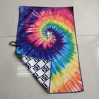 Fashionable double side print microfiber sandfree recycled  beach towel with logo custom print tie dye beach towel