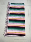 Large organic  100% cotton recycled  beach towel with tassels custom print stripe beach towel
